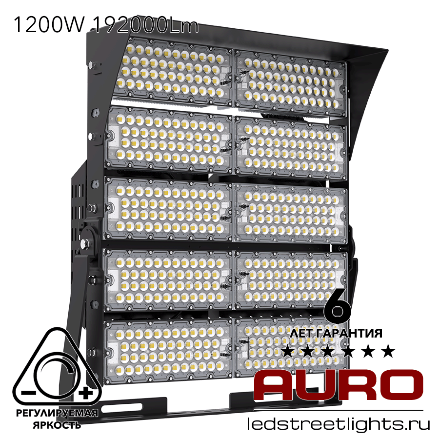 Мощный светодиодный прожектор AURO-PRO-FL-G1-1200