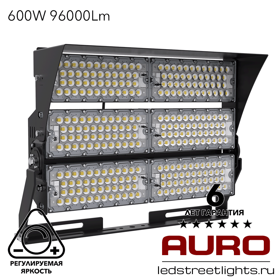 Мощный светодиодный прожектор AURO-PRO-FL-G1-600