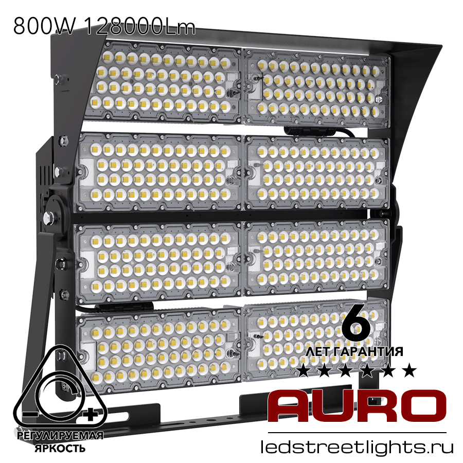 Мощный светодиодный прожектор AURO-PRO-FL-G1-800