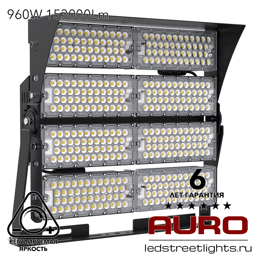 Мощный светодиодный прожектор AURO-PRO-FL-G1-960